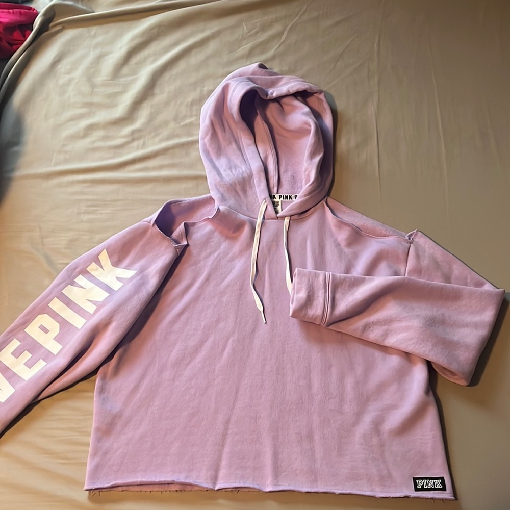 PINK Medium Purple Open Shoulder Hoodie